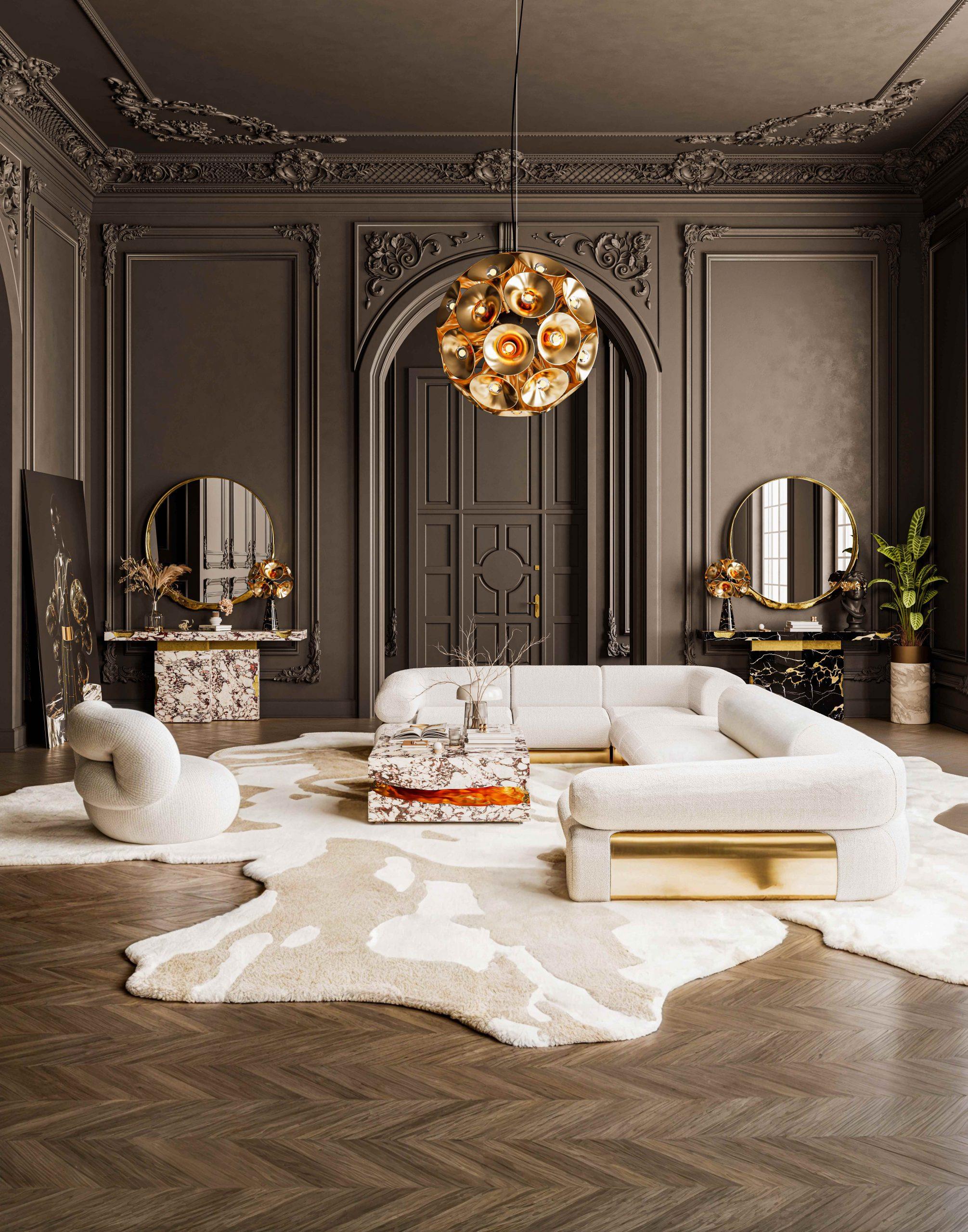 غرفة طعام وصالة معيشة